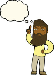 cartoon man with idea with thought bubble