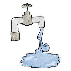 textured cartoon running faucet