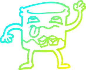 cold gradient line drawing cartoon whisky glass