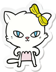 sticker of a cute cartoon cat
