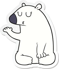 sticker of a cartoon polar bear