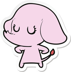 sticker of a cute cartoon elephant