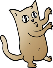 cartoon doodle dancing cat