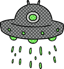 cartoon doodle of an alien ship