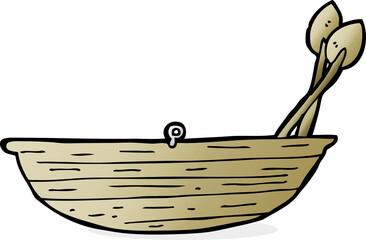 cartoon rowing boat