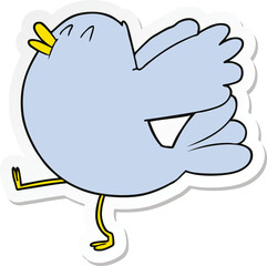 sticker of a cartoon flapping bird