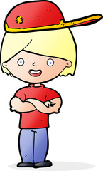 cartoon boy wearing cap