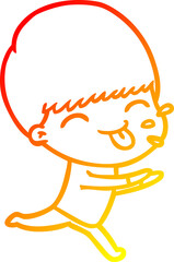 warm gradient line drawing cartoon rude man