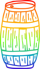 rainbow gradient line drawing cartoon beer barrel