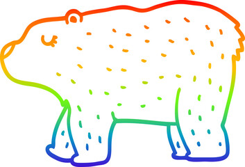 rainbow gradient line drawing cartoon bear