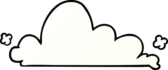 gradient cartoon doodle of a white cloud