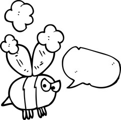 speech bubble cartoon angry bee