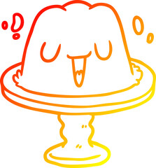 warm gradient line drawing jelly on plate wobbling