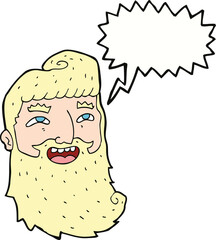 cartoon laughing bearded man with speech bubble