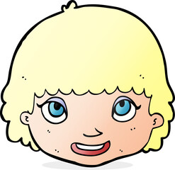 cartoon happy female face
