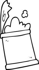 line drawing cartoon open can of food