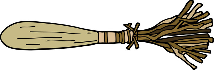 Obraz na płótnie Canvas cartoon doodle magic broom sticks