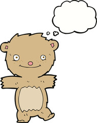 cartoon teddy bear with thought bubble