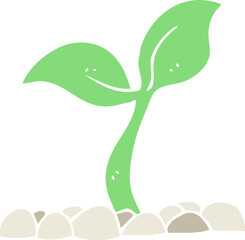 flat color illustration of a cartoon seedling