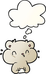 cartoon hamster and thought bubble in smooth gradient style