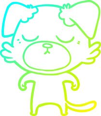 cold gradient line drawing cute cartoon dog