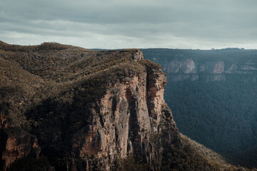 Rugged cliff face view near the summit of the Lockleys Pylon Walking Track