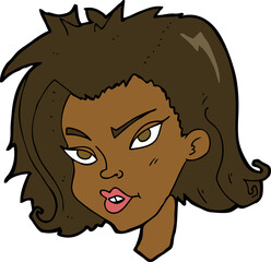 cartoon female face