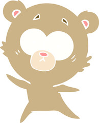 anxious bear flat color style cartoon