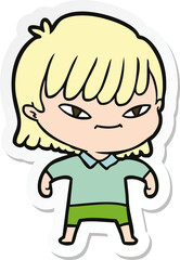 sticker of a cartoon woman