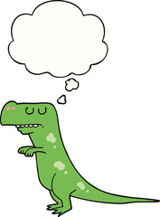 cartoon dinosaur and thought bubble