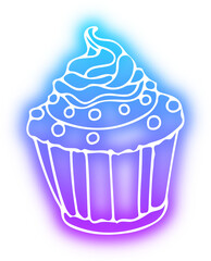 Set of dessert neon