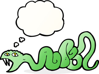 cartoon snake with thought bubble