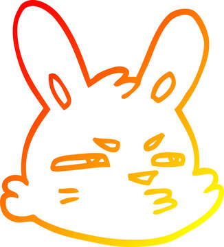 warm gradient line drawing cartoon moody rabbit