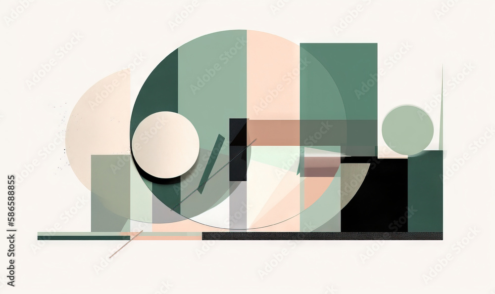 Poster an abstract painting with a circular object in the middle of the image and a circular object in the 