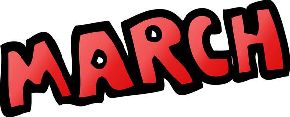 cartoon doodle month of march