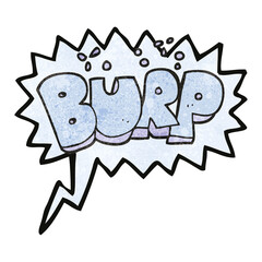 speech bubble textured cartoon burp text