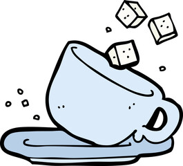 cartoon sugarlumps and cup