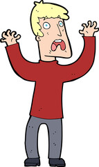 cartoon frightened man