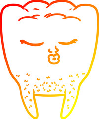 warm gradient line drawing cartoon tooth