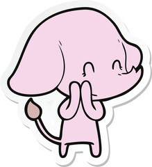sticker of a cute cartoon elephant