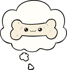 cartoon bone and thought bubble