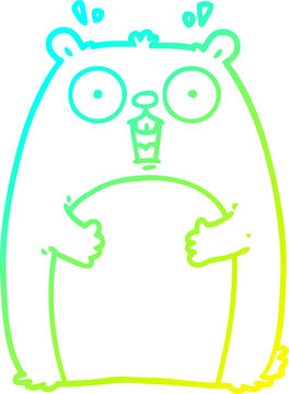 recommend clip art: cold gradient line drawing cartoon shocked ground hog