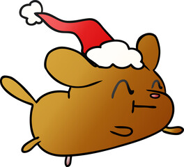 christmas gradient cartoon of kawaii dog