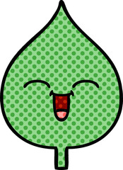 comic book style cartoon expressional leaf
