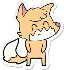 sticker of a cartoon friendly fox