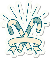 Fototapeta premium sticker of tattoo style candy canes