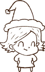 Festive Woman Charcoal Drawing