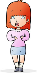 cartoon shocked woman
