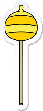 sticker of a quirky hand drawn cartoon golden sceptre