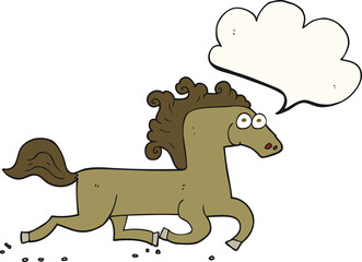 speech bubble cartoon running horse